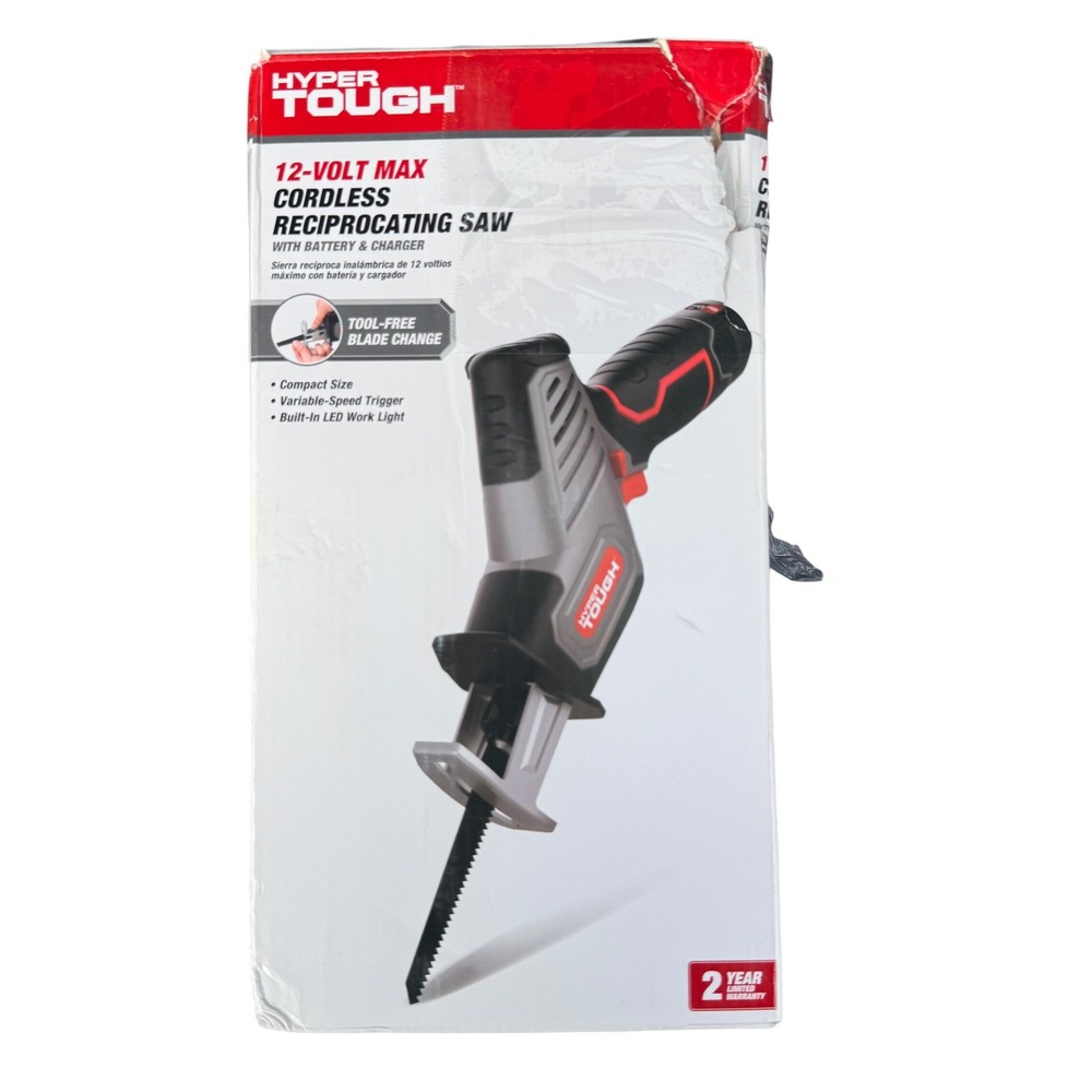 Hyper Tough 12V Max Cordless Reciprocating Saw Kit with Battery and Charger